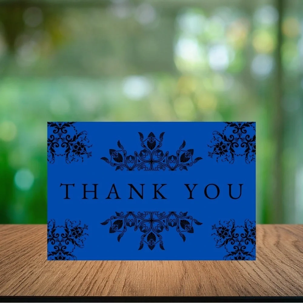 10 Deep Blue Thank You Card